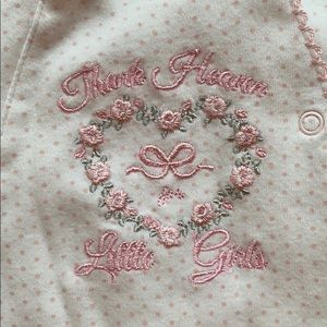 Like new Little me Thank Heaven embroidered onesie